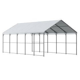 Heavy Duty Metal Carport, 13' x 26' Outdoor Carport with Galvanized Steel Frame & Roof, Car Tent Garage Shade with Removable Sidewalls