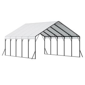Heavy Duty Metal Carport, 20 x 24 ft Outdoor Carport with Sturdy Frame & Roof, Car Garage Shade with Removable Sidewalls