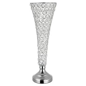 4 PCS Crystal Wedding Flower Vase, 20 in Tall Flower Table Centerpieces, Crystal Cylinder Banquet Vases Easy Installation