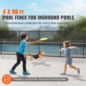 Pool Fence, 4 x 96 FT Pool Fences for Inground Pools, Removable Child Safety Pool Fencing, Easy DIY Installation Swimming Pool Fence