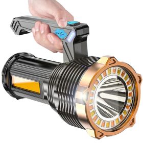 LED Torch USB Rechargeable COB Flashlight Spotlight Camping Light Most Powerful Work Light (Option: Black)