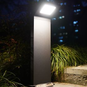 Outdoor Landscape Path Lights LED Driveway Light with Waterproof Bollard Lights for Garden Lawn Courtyard 15108 (Color: Grey, size: 27.56inch)