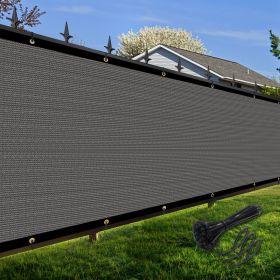 Artpuch Privacy Fence Screen Dark Grey Customized Outdoor Mesh Panels for Backyard, Balcony,Patio,Construction Site with Zip Ties (Color: Dark Grey, size: 6x40 ft)